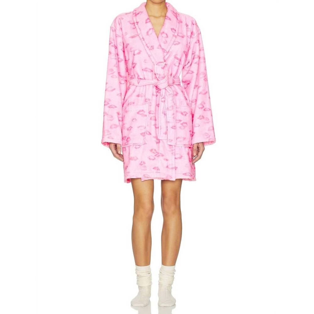 NEW LOVESHACKFANCY indie ultra-soft robe in bubblegum valentine